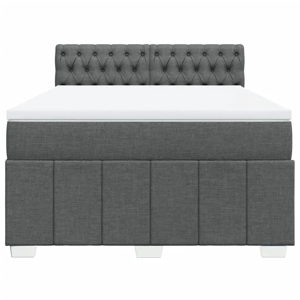 Pocket Sprung Mattress Double Bed Frame in Black Fabric