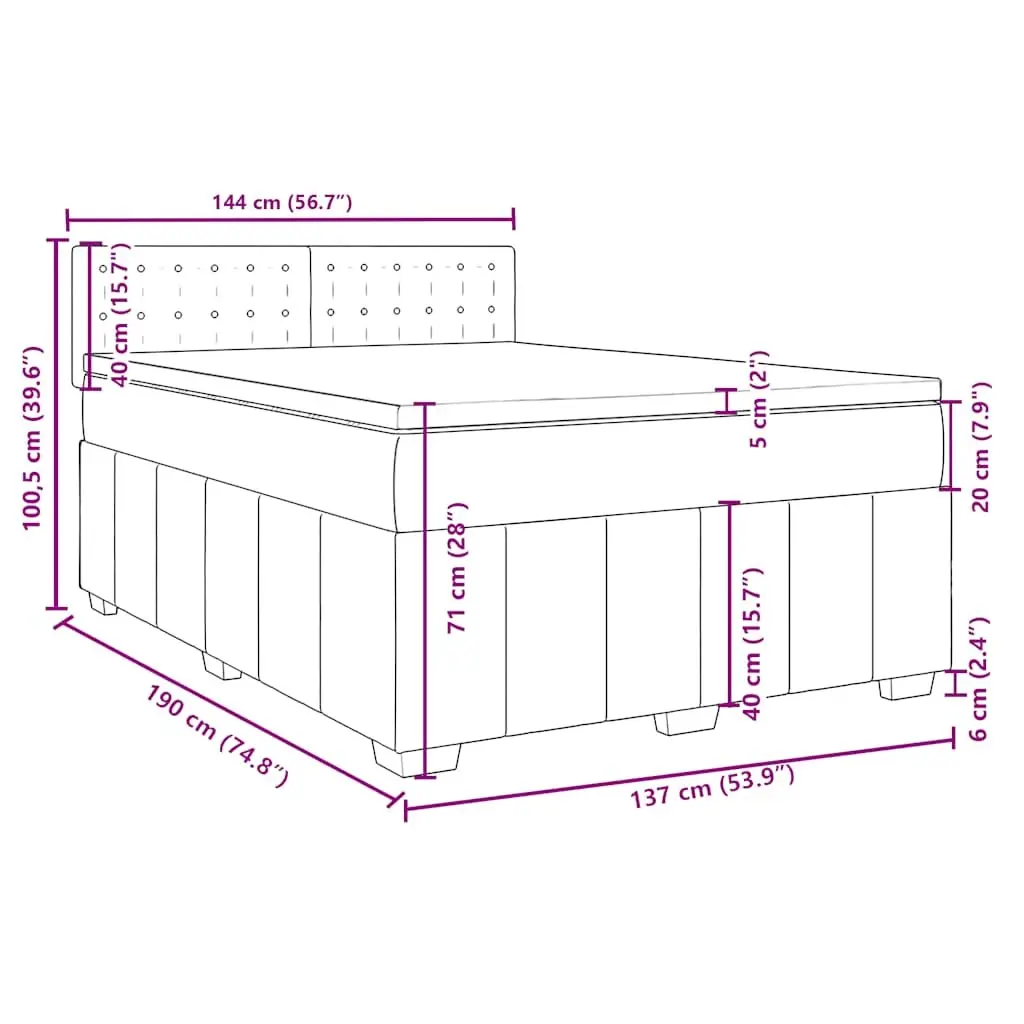 Double Box Spring Bed with Pocket Mattress