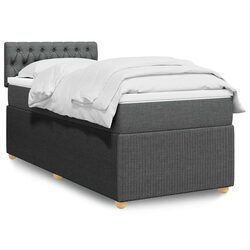 Durable King Single Box Spring Bed with Pocket Mattress in Grey