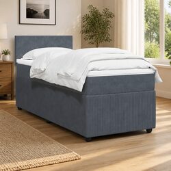 King Single Velvet Bed with Pocket Spring Mattress