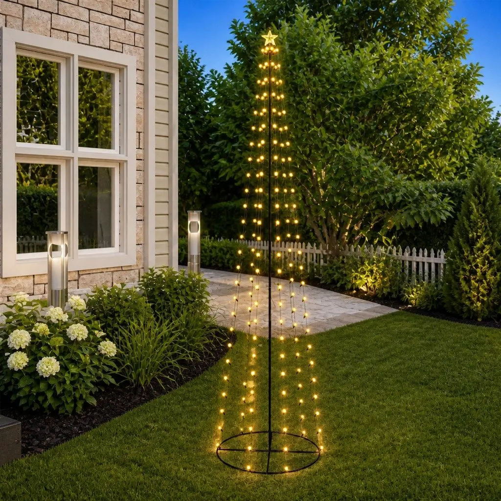 Christmas Cone Tree with 136 Warm White LEDs