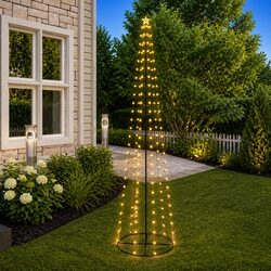 Sturdy Christmas Cone Tree with 136 Warm White LEDs