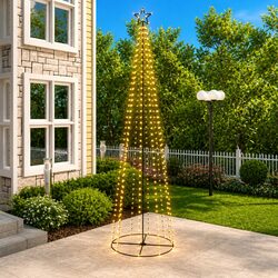 Stunning Christmas Cone Tree with 400 Warm White LEDs
