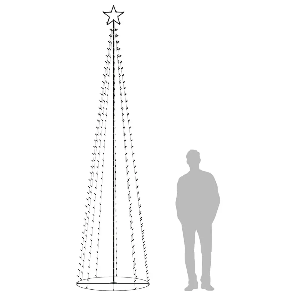 Christmas Cone Tree 400 LEDs 100cm Base Diameter 360cm Height Warm White Indoor Outdoor Decoration