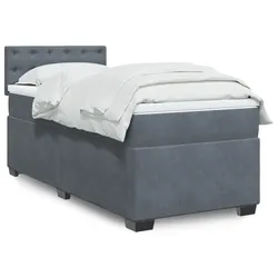 Grey Fabric King Single Bed with Pocket Mattress & LED Lighting