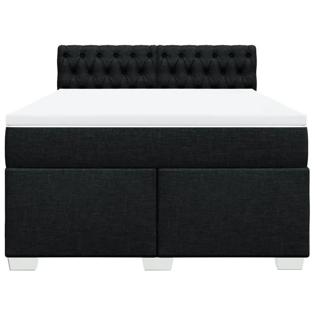 Double Box Spring Bed with Pocket Mattress and LED Lights