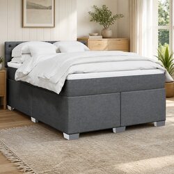 Stylish Queen Box Spring Bed with Pocket Mattress and LED
