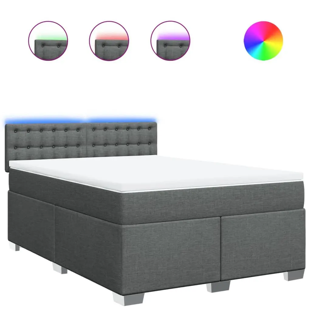 Queen Bed Frame with Pocket Spring Mattress & LED Lights