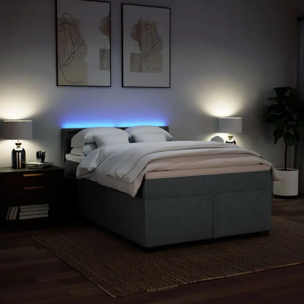 Queen Bed Frame with Pocket Spring Mattress & LED Lights