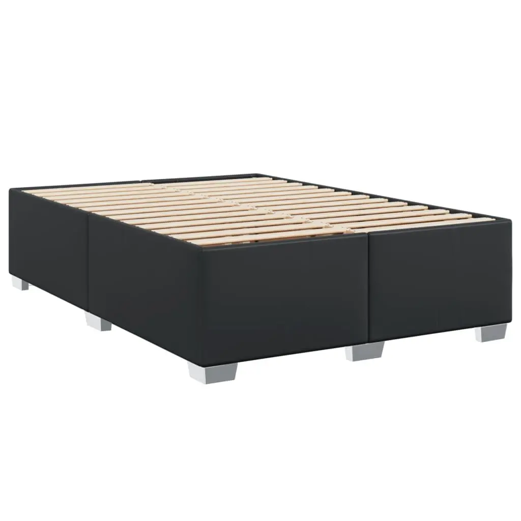 Box Spring Bed Faux Leather Black Pocket Sprung Mattress with LED Lights