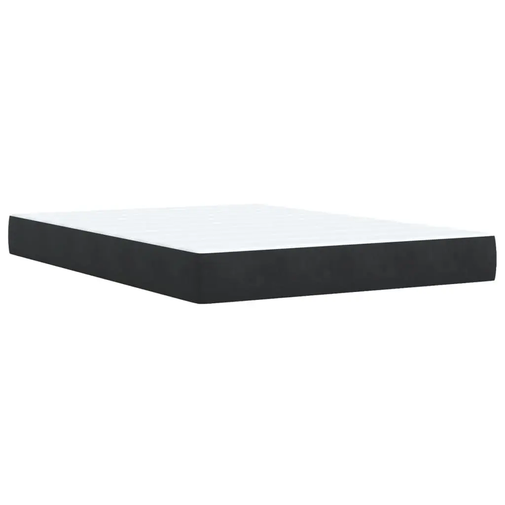 Box Spring Bed Faux Leather Black Pocket Sprung Mattress with LED Lights