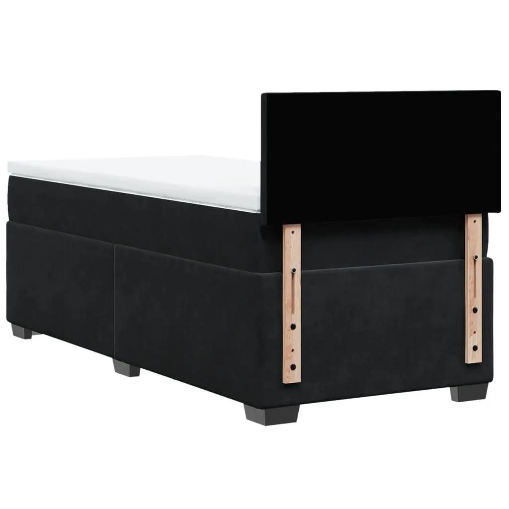Black Velvet King Single Box Spring Bed with LED Lights