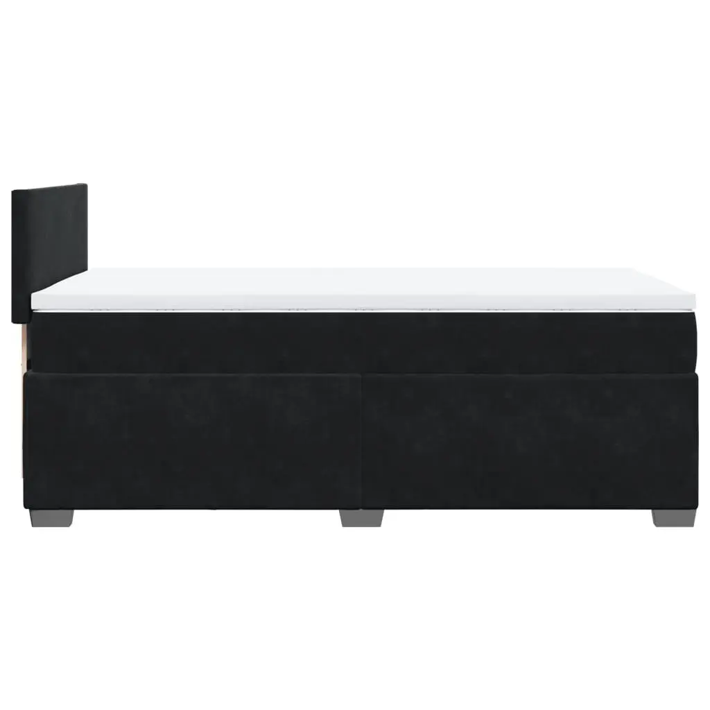 Black Velvet King Single Box Spring Bed with LED Lights