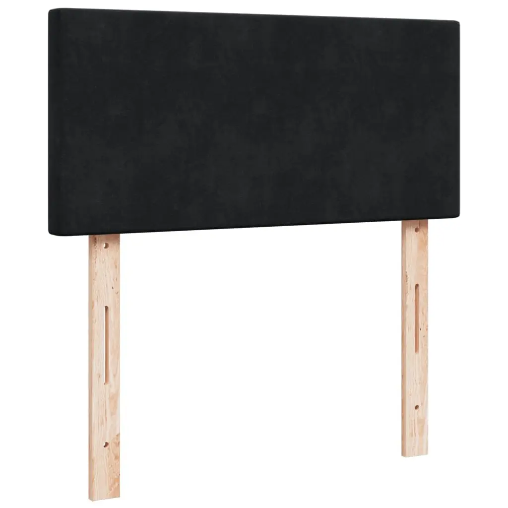 Black Velvet King Single Box Spring Bed with LED Lights