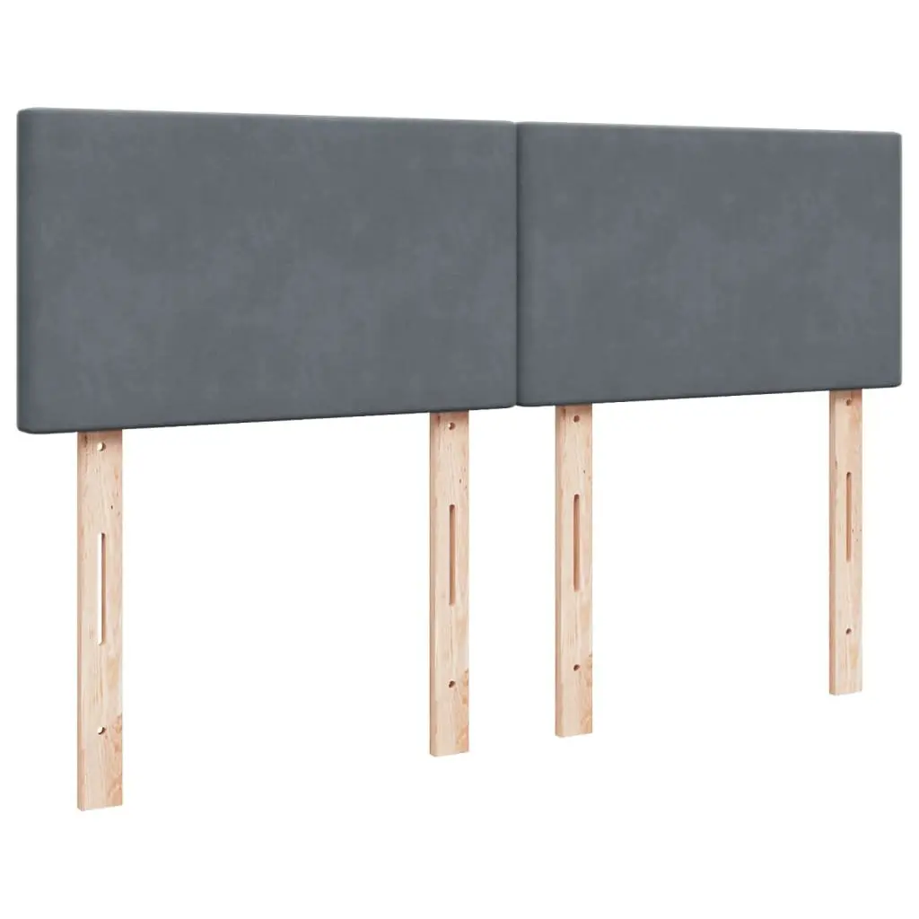 Double Box Spring Bed with Velvet Frame and LED
