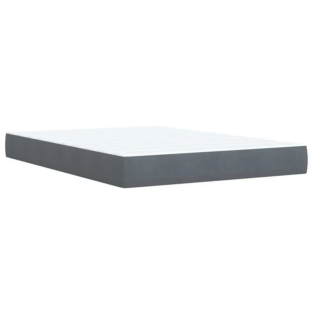 Double Box Spring Bed with Velvet Frame and LED