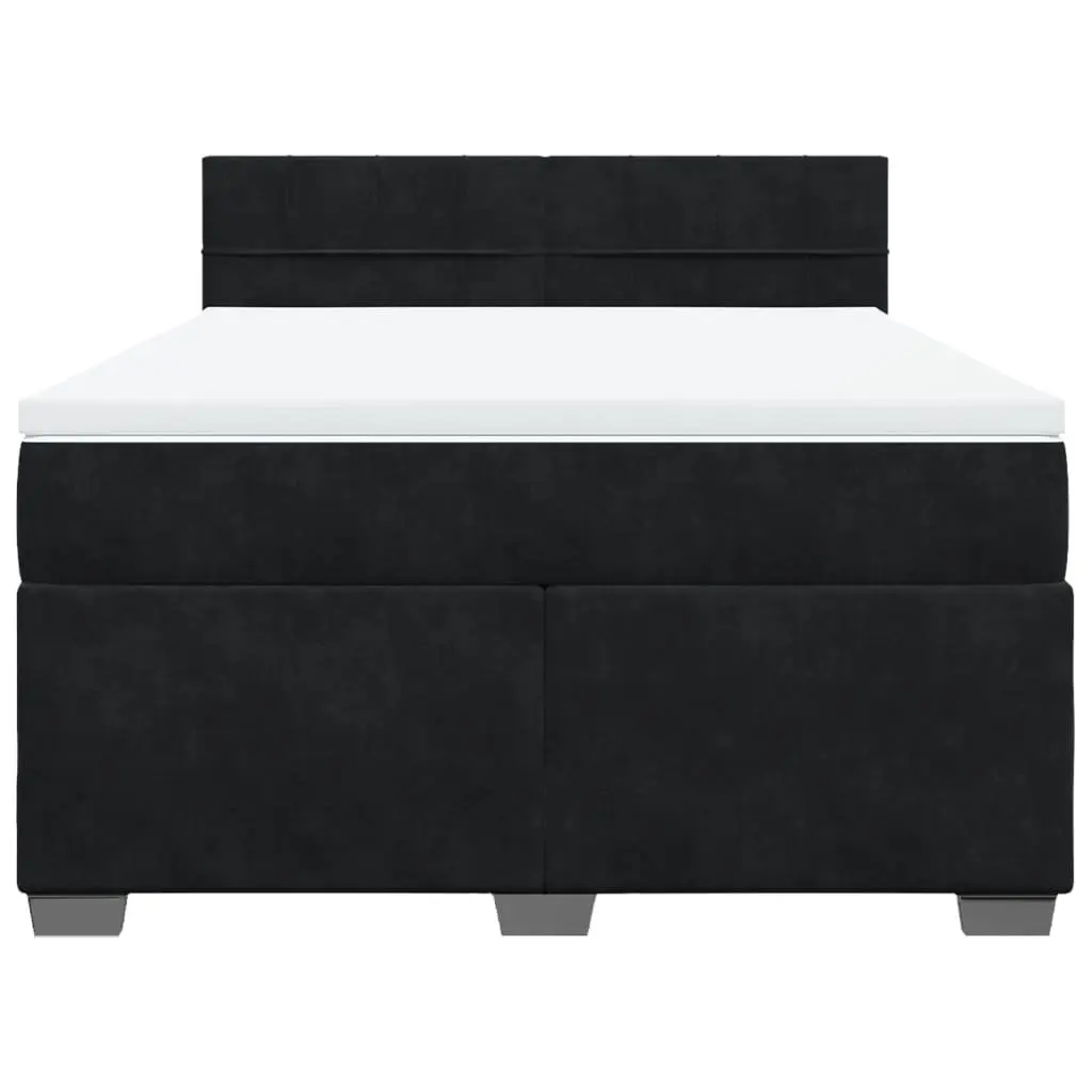 Box Spring Bed with Pocket Spring Mattress and LED Lights