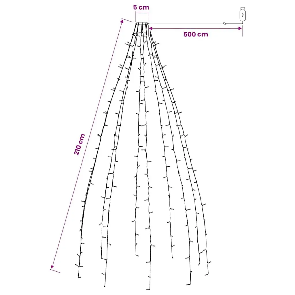 LED Net Lights 210 Cold White 210cm Indoor Outdoor