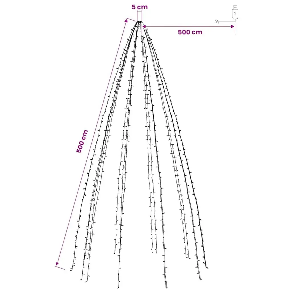 LED String Lights 500 Cold White Indoor Outdoor Christmas Decoration