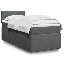 Durable Box Spring Bed with Pocket Mattress & LED Lights
