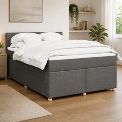Stylish Double Box Spring Bed with Pocket Spring Mattress