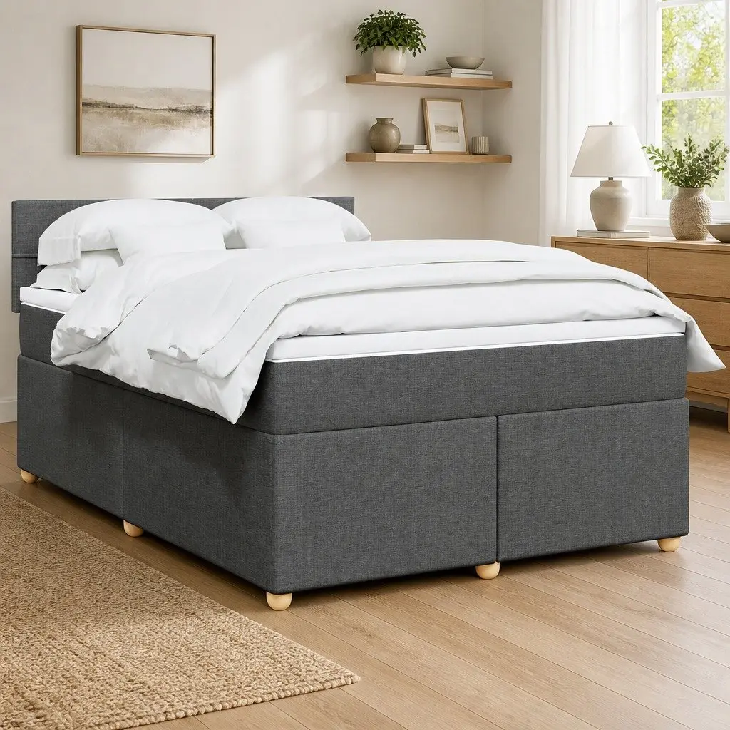 Queen Box Spring Bed with Pocket Spring Mattress
