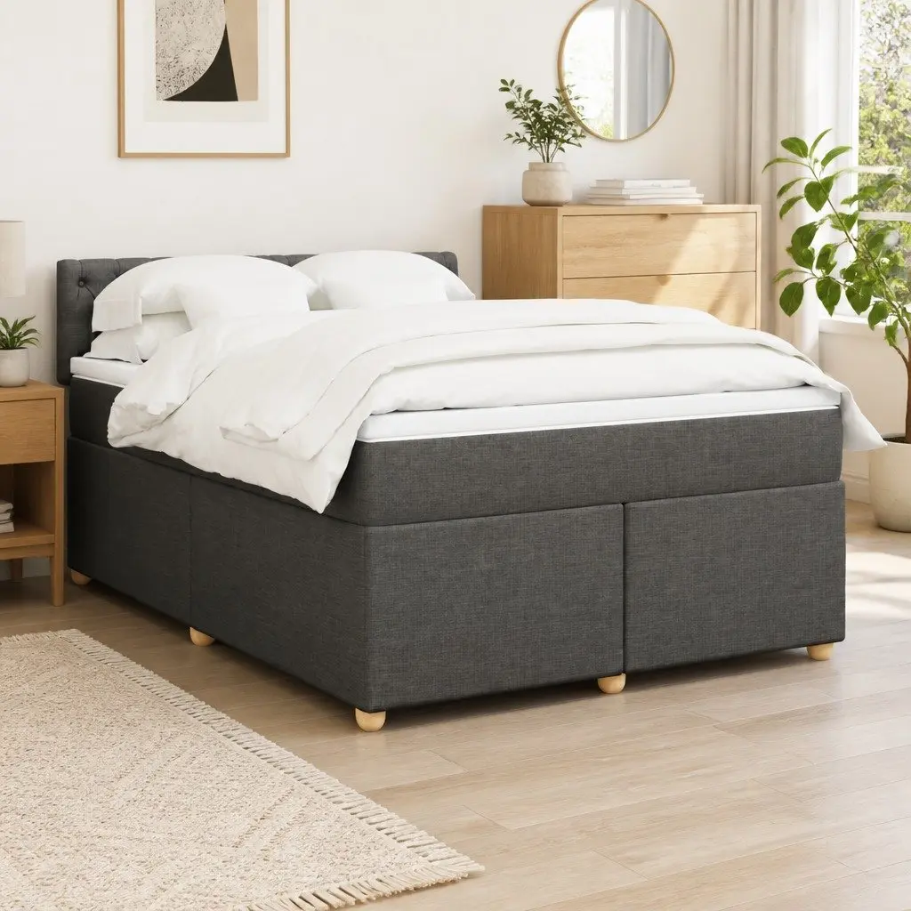 Queen Size Box Spring Bed with Pocket Spring Mattress