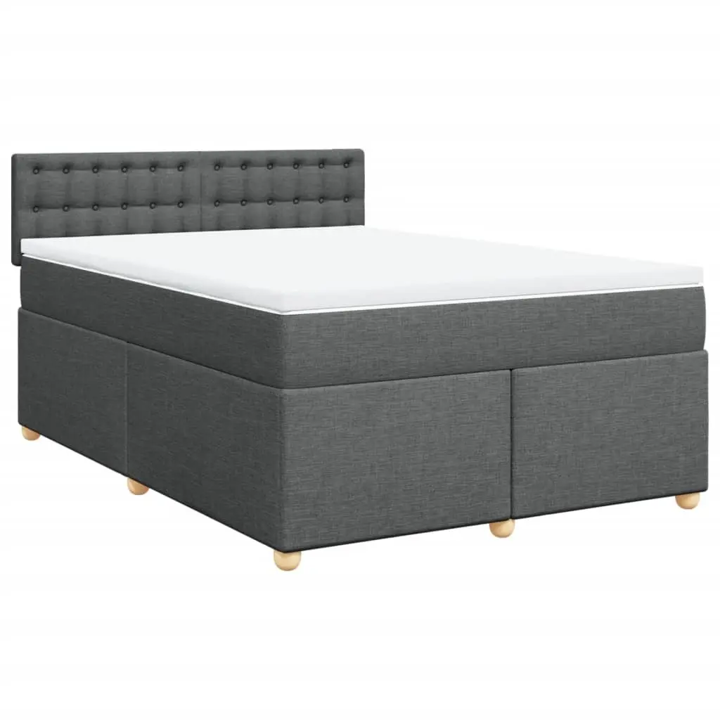 Queen Box Spring Bed with Pocket Spring Mattress and LED Lights