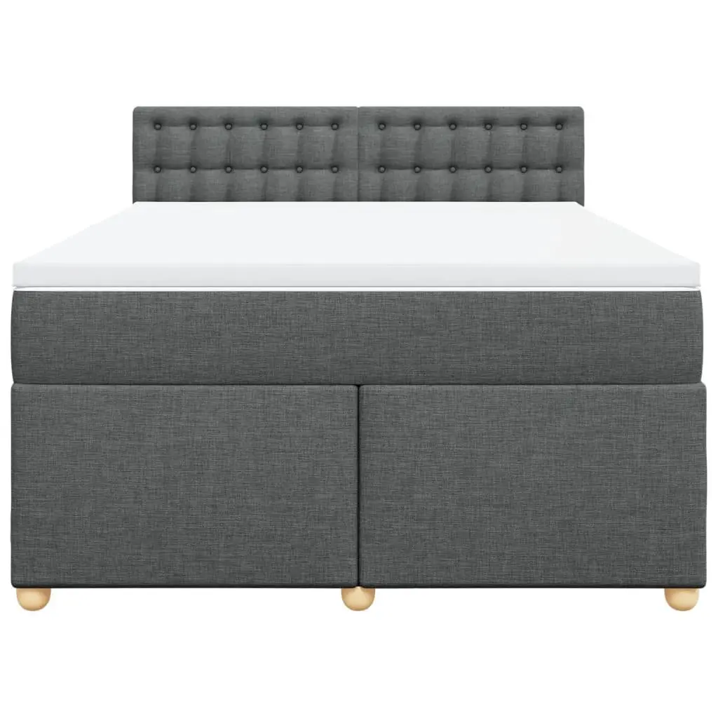Queen Box Spring Bed with Pocket Spring Mattress and LED Lights