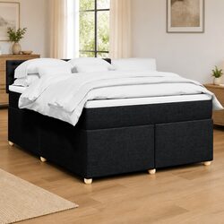 Stylish Queen Box Spring Bed with Pocket Mattress and LED Lights