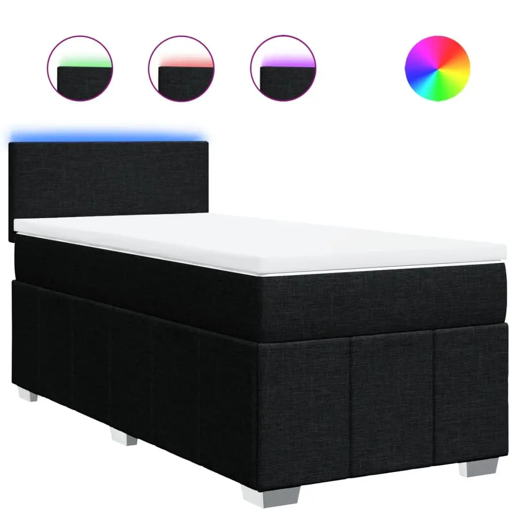 King Single Box Spring Bed with Pocket Mattress and LED