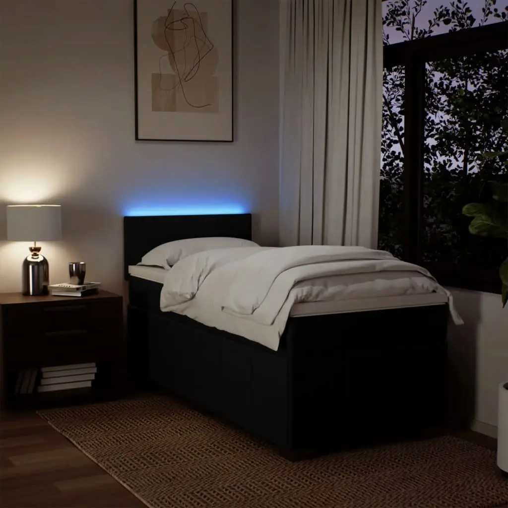 King Single Box Spring Bed with Pocket Mattress and LED