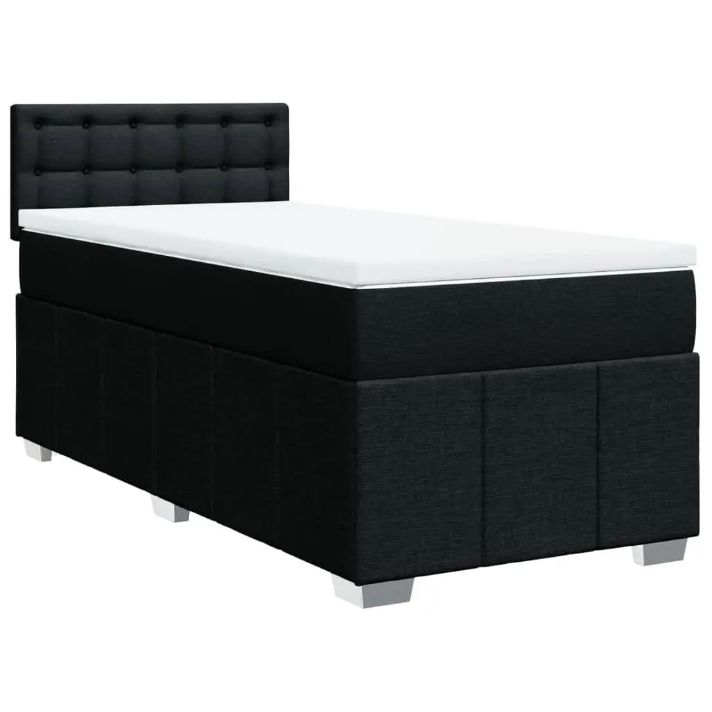 Box Spring Bed Pocket Spring Mattress Polyester Fabric King Single Black