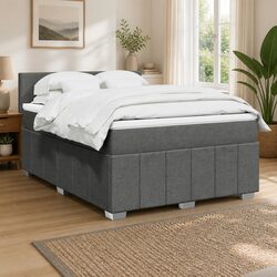 Sturdy Dark Grey Box Spring Bed with Pocket Spring Mattress
