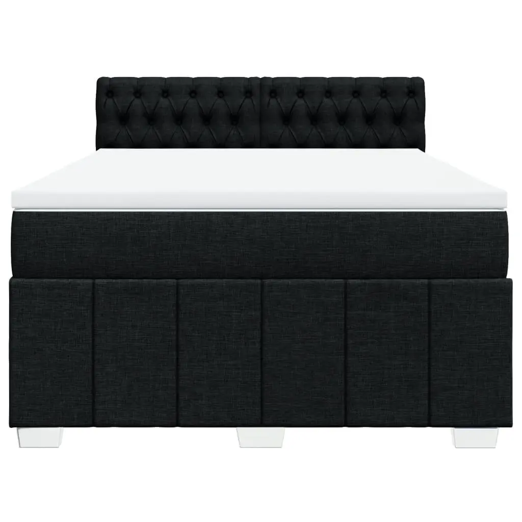 Box Spring Bed Pocket Spring Mattress Polyester Fabric Black