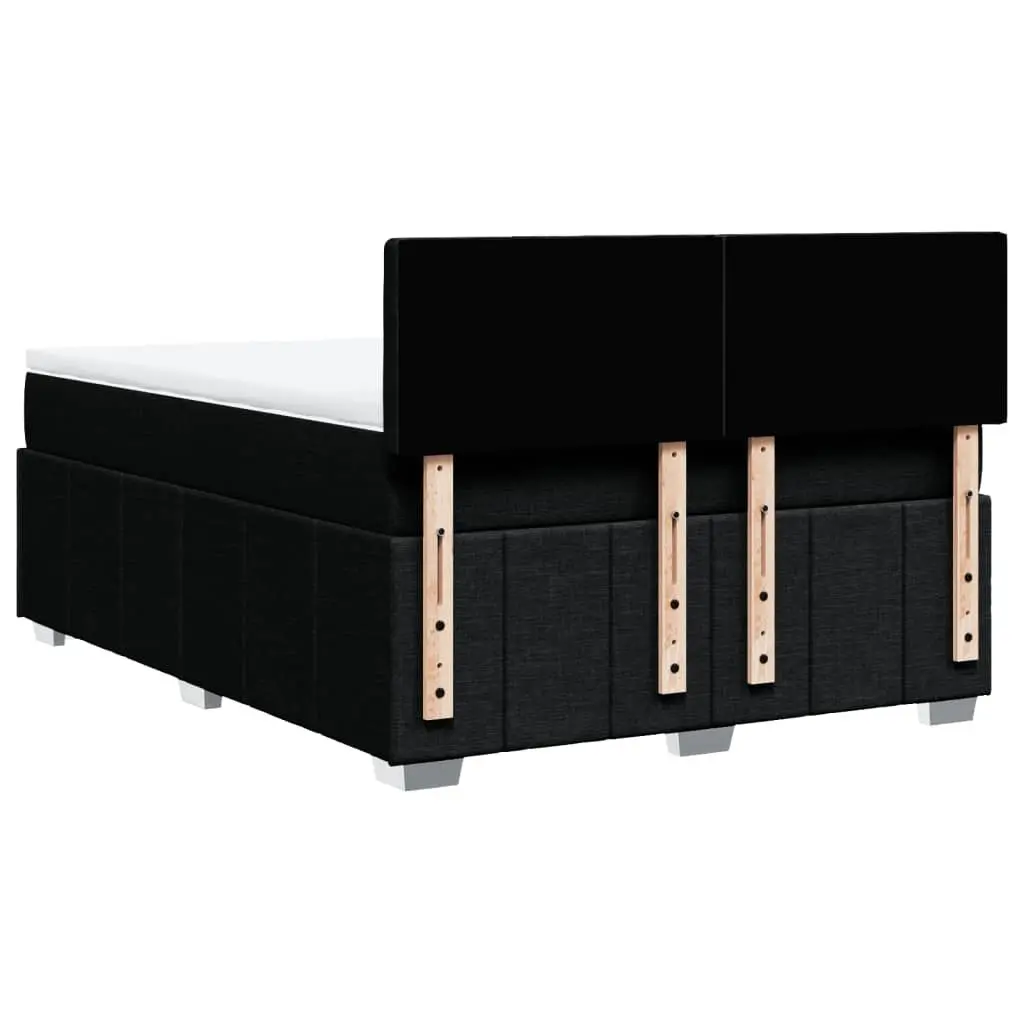 Box Spring Bed Pocket Spring Mattress Black Polyester Fabric with LED Lights