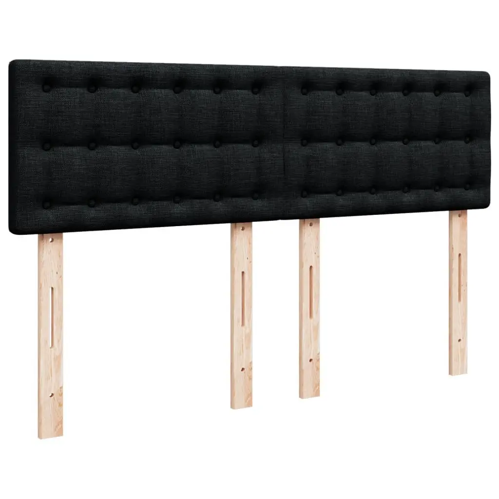 Box Spring Bed Pocket Spring Mattress Black Polyester Fabric with LED Lights
