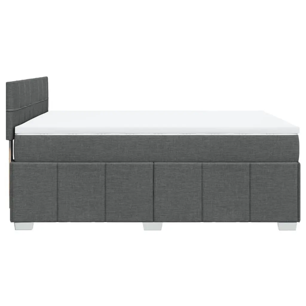 Queen Bed Frame with Grey Fabric Pocket Spring Mattress and Adjustable LED Lighting