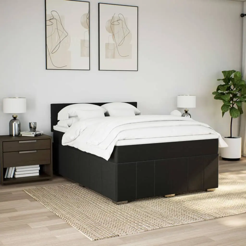 Queen Box Spring Bed with Pocket Sprung Mattress and LED Lights