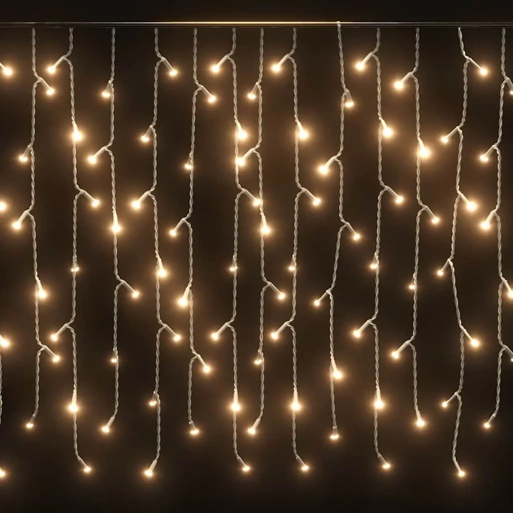 LED Curtain Icicle Lights 10m Warm White 400 LEDs