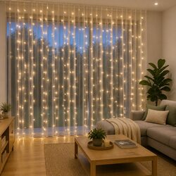 300 LEDs Warm White LED Curtain Lights 3x3m for Events