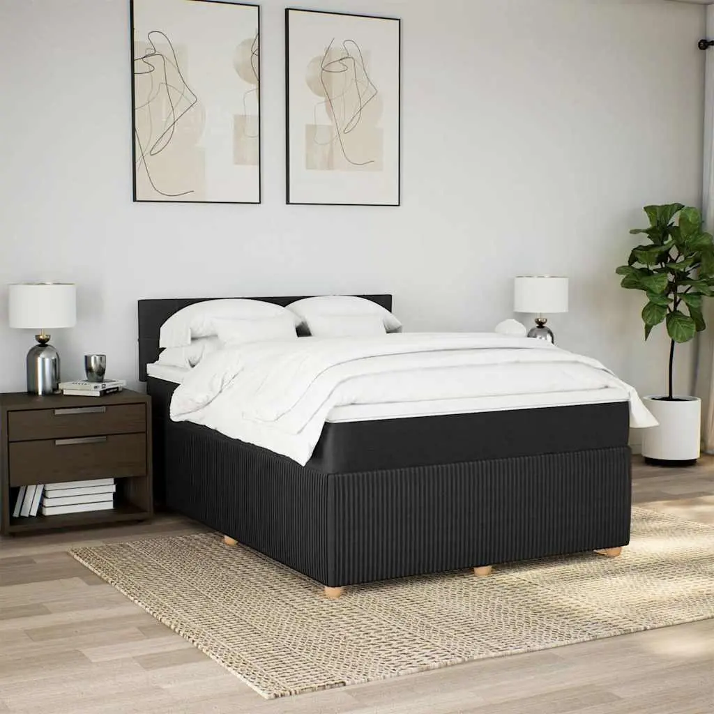 Box Spring Bed Pocket Mattress Polyester Fabric Dark Grey