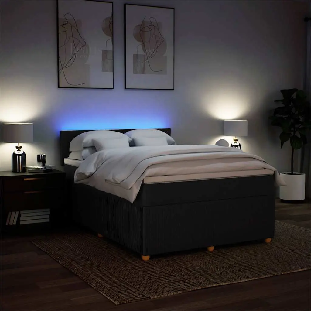 Box Spring Bed Pocket Mattress Polyester Fabric Dark Grey