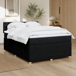 Stylish Double Box Spring Bed with Pocket Mattress and LED Lights