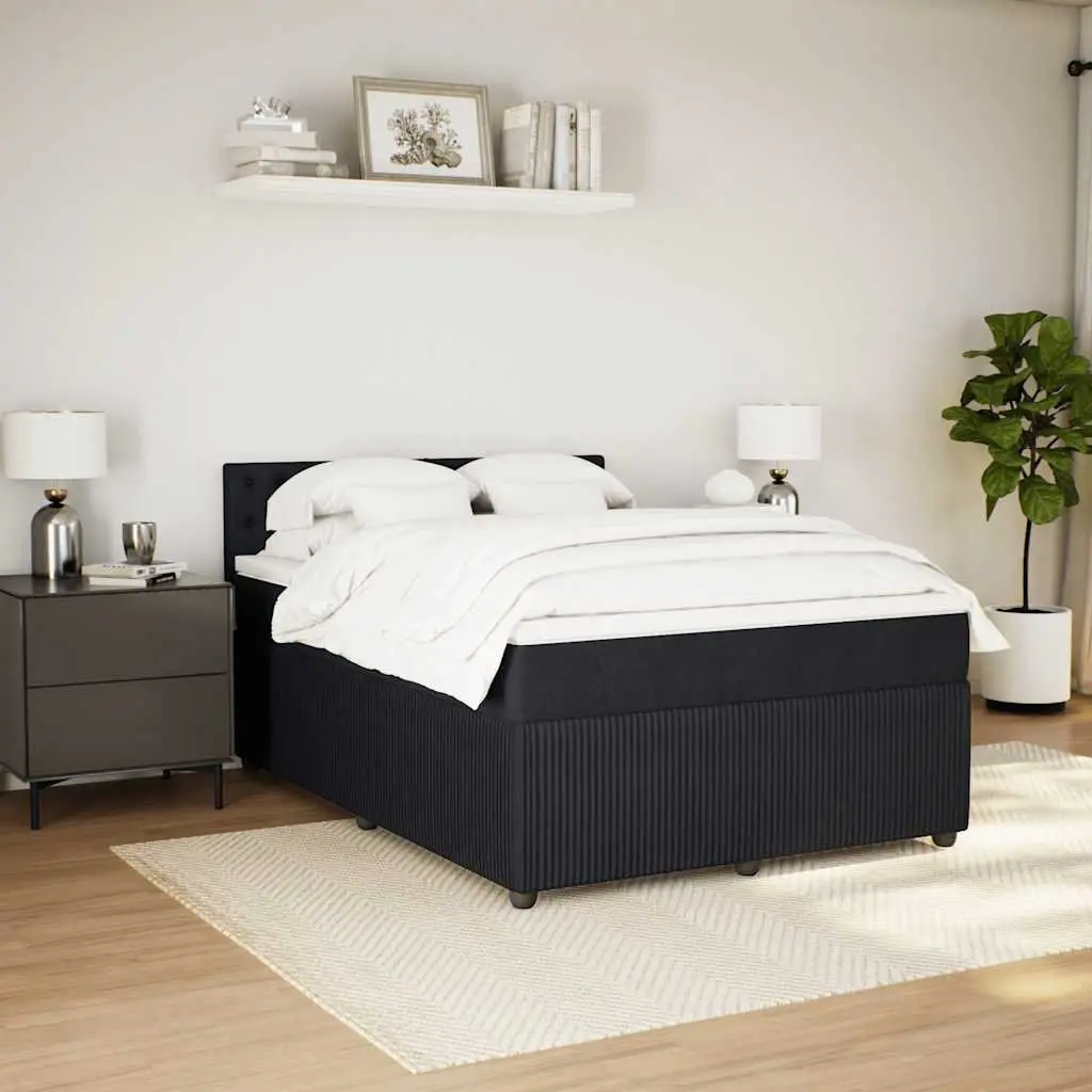 Double Box Spring Bed with Pocket Spring Mattress and LED Lights