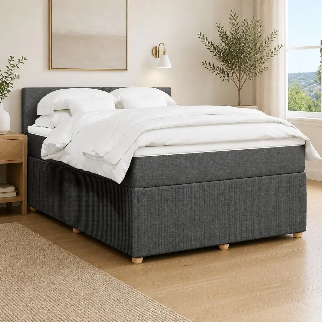 Queen Bed with Pocket Spring Mattress and LED Lights