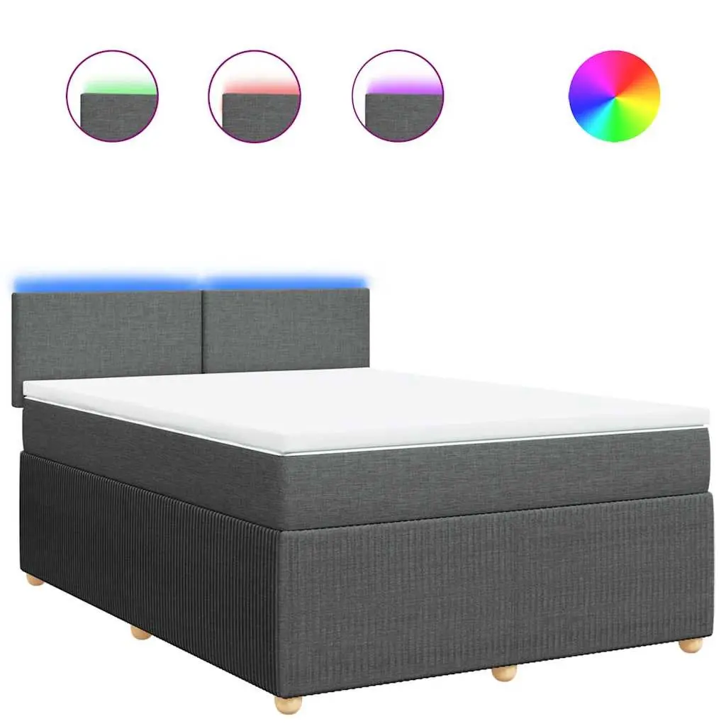 Queen Bed with Pocket Spring Mattress and LED Lights
