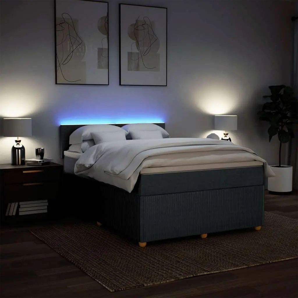 Queen Bed with Pocket Spring Mattress and LED Lights