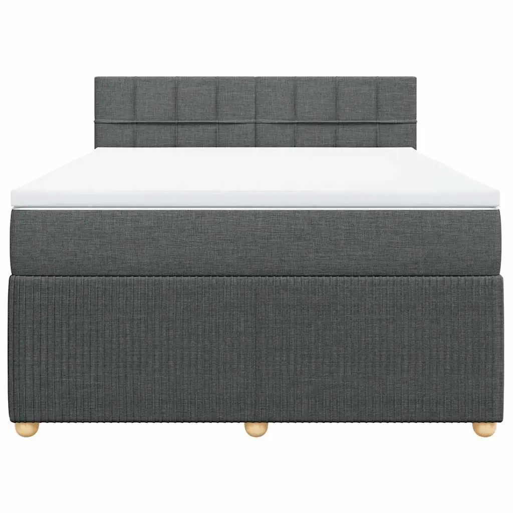 Queen Box Spring Bed with Pocket Mattress and LED Lights