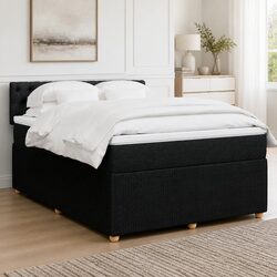 Queen Box Spring Bed with Pocket Spring Mattress and LED Lights